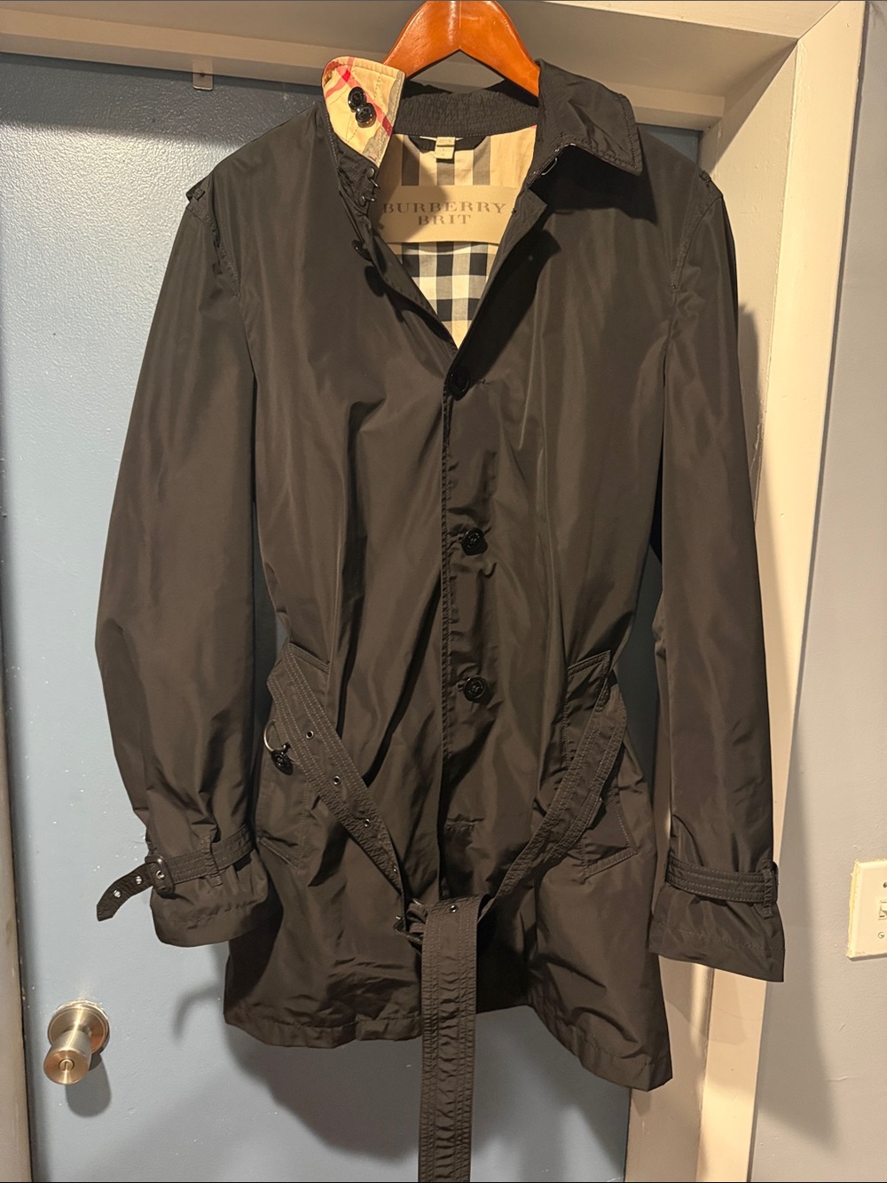Burberry Brit Black Jacket with Beige Check Lining